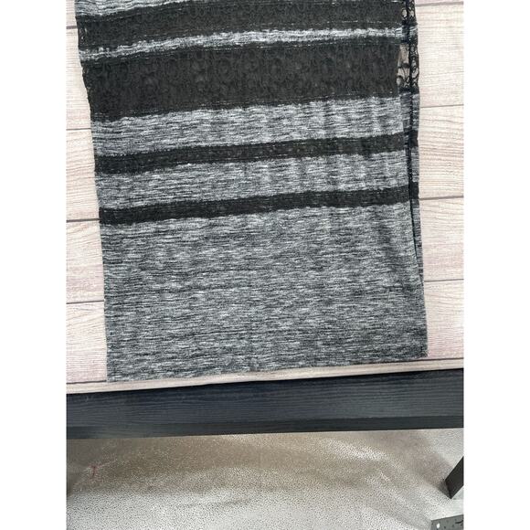 Free People Lace Striped High Slits Tank Maxi Dress Women's Size XS Gray/Black - Picture 5 of 10